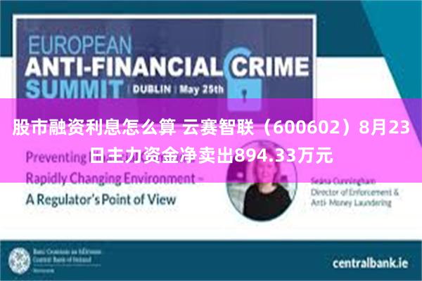 股市融资利息怎么算 云赛智联（600602）8月23日主力资金净卖出894.33万元