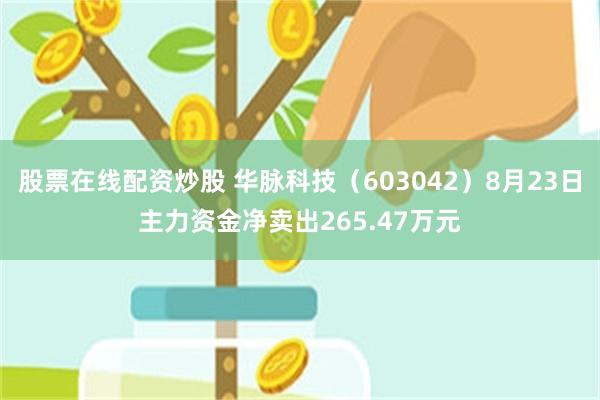 股票在线配资炒股 华脉科技（603042）8月23日主力资金净卖出265.47万元