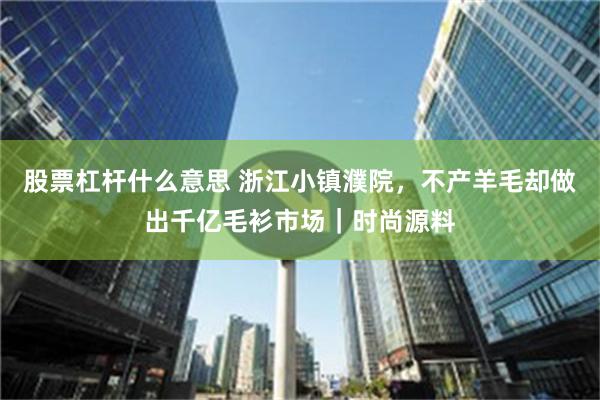 股票杠杆什么意思 浙江小镇濮院，不产羊毛却做出千亿毛衫市场｜时尚源料