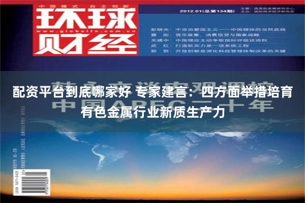 配资平台到底哪家好 专家建言：四方面举措培育有色金属行业新质生产力