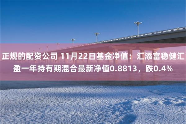 正规的配资公司 11月22日基金净值：汇添富稳健汇盈一年持有期混合最新净值0.8813，跌0.4%