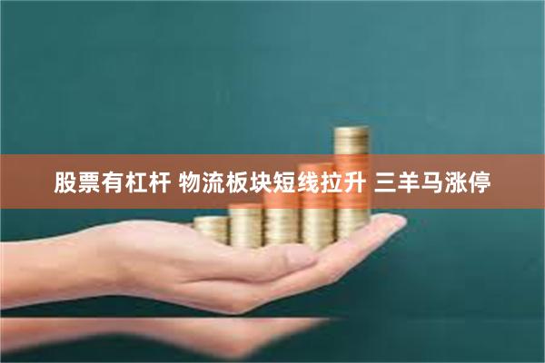 股票有杠杆 物流板块短线拉升 三羊马涨停