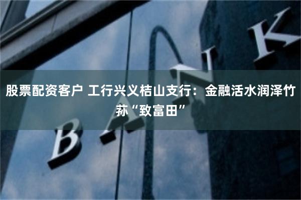 股票配资客户 工行兴义桔山支行：金融活水润泽竹荪“致富田”