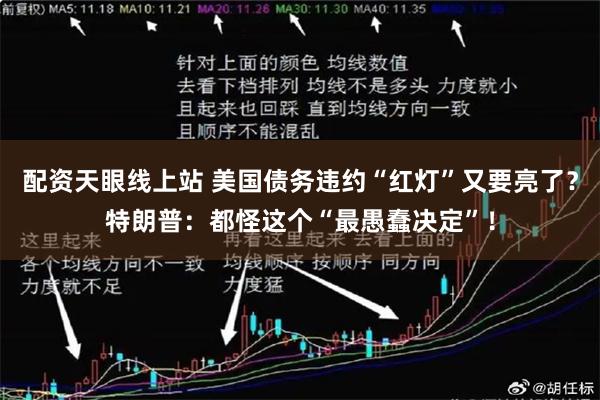 配资天眼线上站 美国债务违约“红灯”又要亮了？特朗普：都怪这个“最愚蠢决定”！