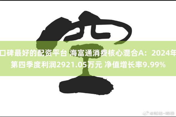 口碑最好的配资平台 海富通消费核心混合A：2024年第四季度利润2921.05万元 净值增长率9.99%